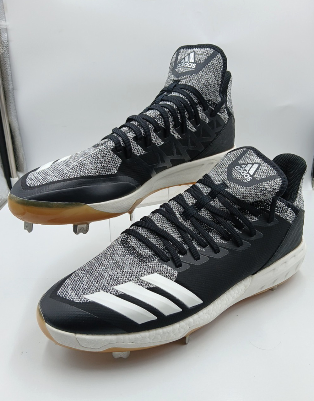 adidas Icon 4 Boost Primeknit F36439 Men's Size 13.5 Black White Baseball Cleats